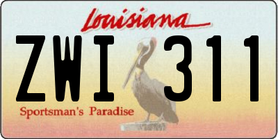 LA license plate ZWI311