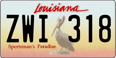 LA license plate ZWI318