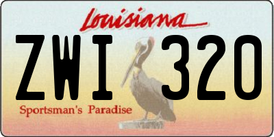 LA license plate ZWI320