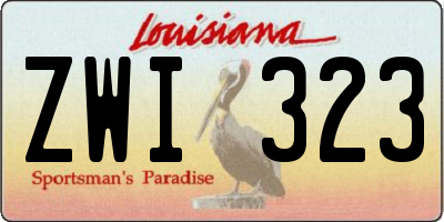 LA license plate ZWI323