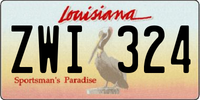 LA license plate ZWI324