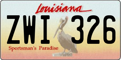 LA license plate ZWI326