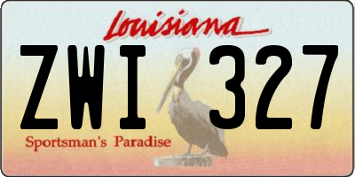 LA license plate ZWI327