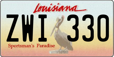 LA license plate ZWI330