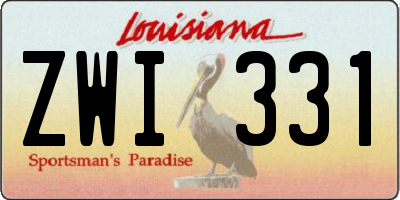 LA license plate ZWI331