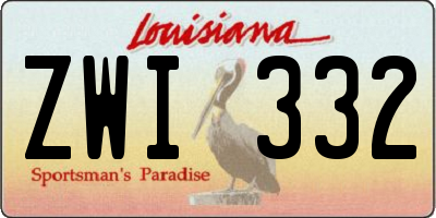 LA license plate ZWI332
