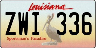 LA license plate ZWI336