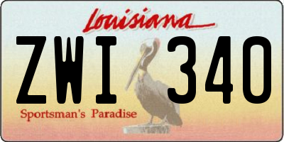 LA license plate ZWI340