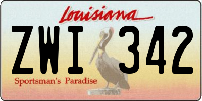LA license plate ZWI342