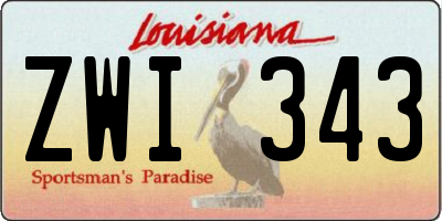 LA license plate ZWI343