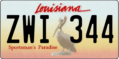 LA license plate ZWI344