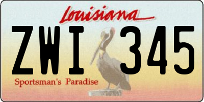 LA license plate ZWI345