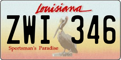 LA license plate ZWI346