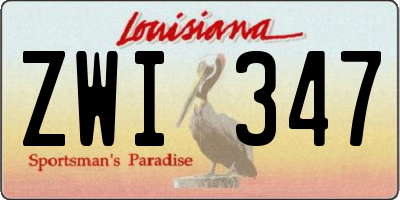 LA license plate ZWI347