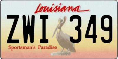 LA license plate ZWI349