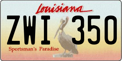 LA license plate ZWI350