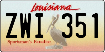 LA license plate ZWI351