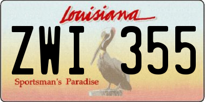 LA license plate ZWI355