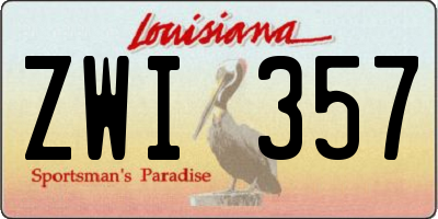 LA license plate ZWI357