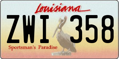 LA license plate ZWI358