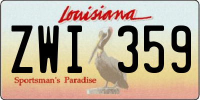LA license plate ZWI359