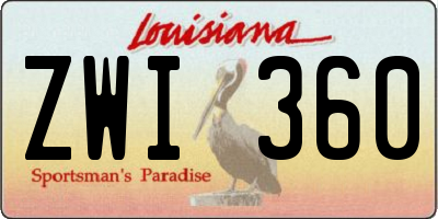 LA license plate ZWI360