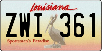 LA license plate ZWI361