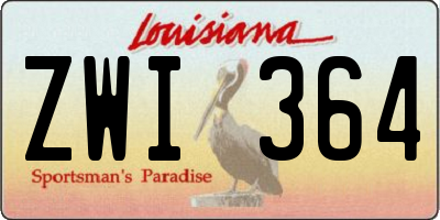 LA license plate ZWI364