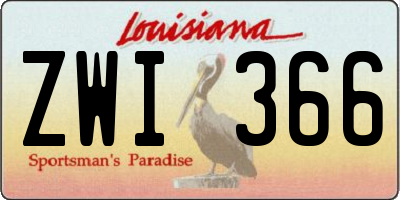 LA license plate ZWI366