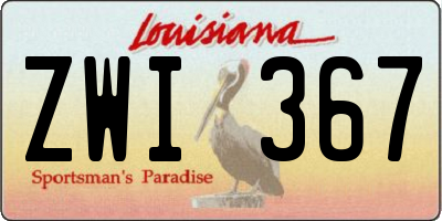 LA license plate ZWI367