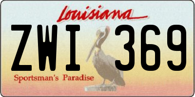 LA license plate ZWI369