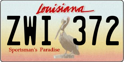 LA license plate ZWI372