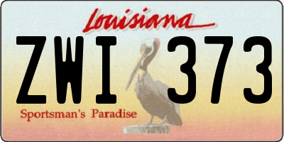 LA license plate ZWI373