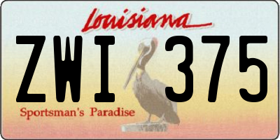 LA license plate ZWI375