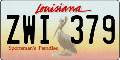 LA license plate ZWI379