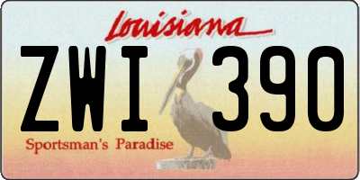 LA license plate ZWI390