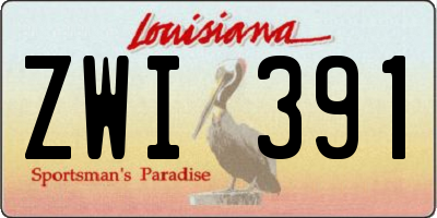 LA license plate ZWI391