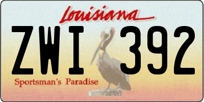 LA license plate ZWI392