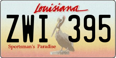 LA license plate ZWI395