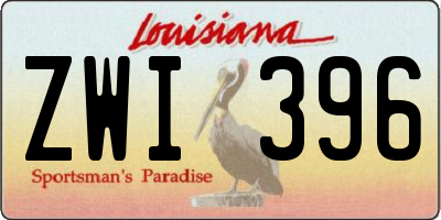 LA license plate ZWI396