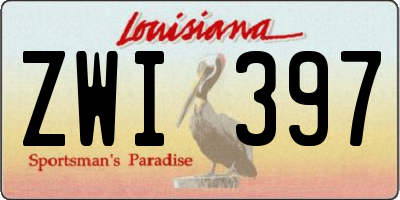 LA license plate ZWI397