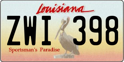 LA license plate ZWI398