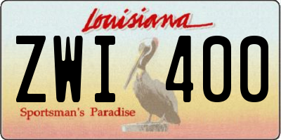 LA license plate ZWI400