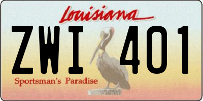 LA license plate ZWI401