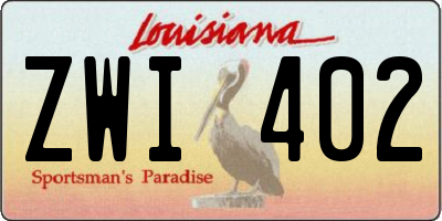 LA license plate ZWI402