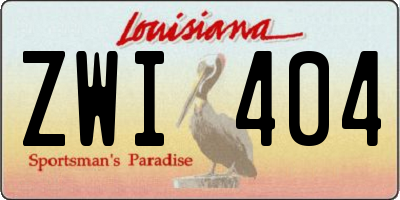 LA license plate ZWI404