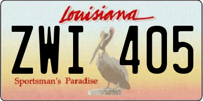 LA license plate ZWI405