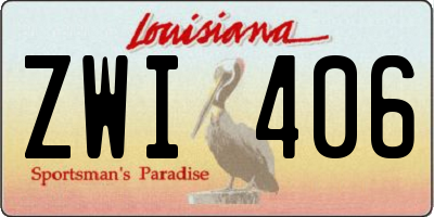 LA license plate ZWI406