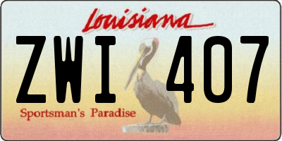 LA license plate ZWI407