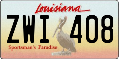 LA license plate ZWI408